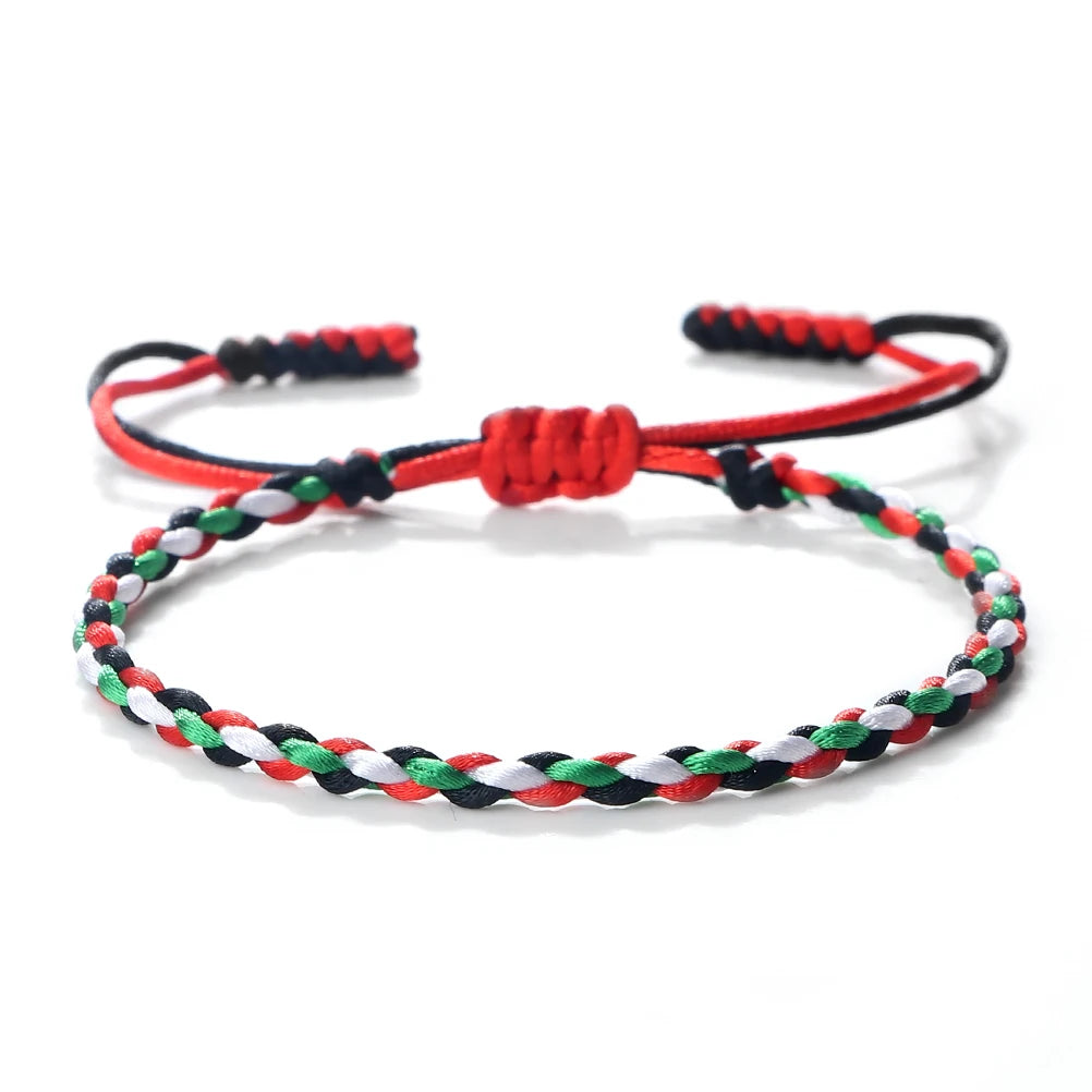 Palästina Nationalflagge Armbänder Frauen Männer Gewebtes Seil Faden Verstellbare Armbänder Country State Schmuck Weihnachten Patriot Geschenke