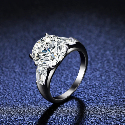 S925 Sterling Silber Moissanit-Ring für Damen, 5-Karat-Moissanit-Diamant-Taubenei-Ehering, mit Moissanit-Geschenkbox