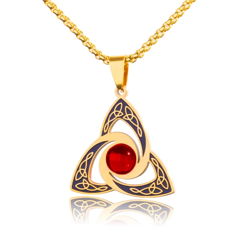 Hexenknoten-Manschettenarmband aus Edelstahl, heidnisches Hexerei-Symbol, magischer Knoten, viel Glück, Amulett, Armreifen, keltischer Knoten, Schmuck