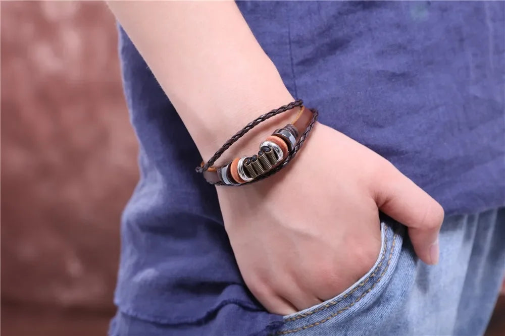 Leder Armbänder für Frauen Männer Schmuck Handgemachte Flügel Charme pulseira masculina pulseira feminina bileklik armband männer femme neue