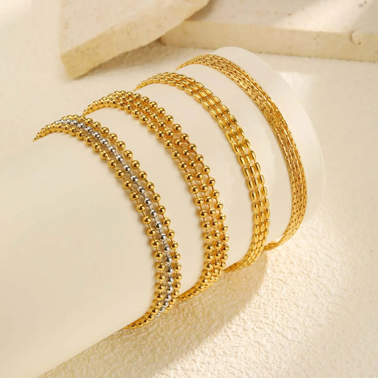 Klassisches mehrschichtiges Perlenkettenarmband, Damenarmbänder aus Edelstahl, trendiger Schmuck als Muttertagsgeschenk