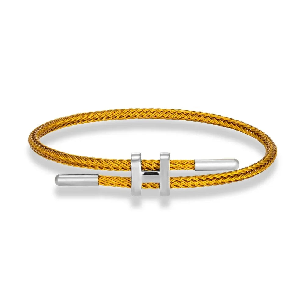 Stahlfarbe H Schnalle Feines Drahtseil Armband Hartgold Schmuck Schnur Perlen Glücksbringer Straße Straße Ungeblockiertes rotes Seil