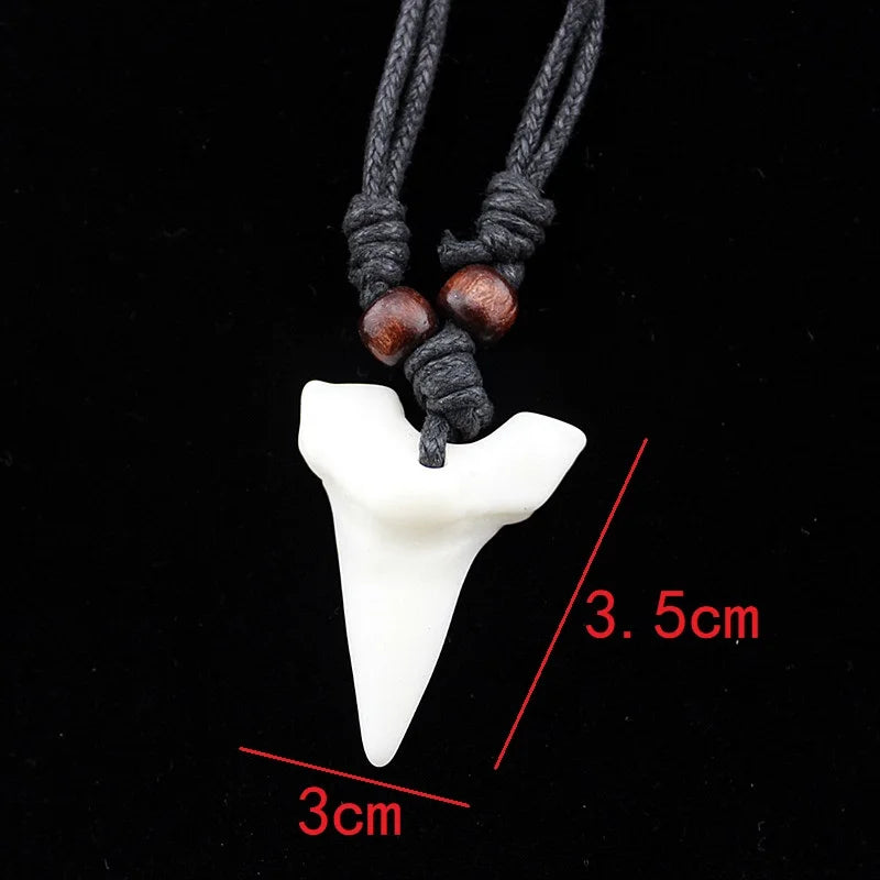 Nachahmung Yak Knochen Haifisch Zahn Halskette Coole Männer Frauen Schmuck Weiße Zähne Amulett Anhänger Geschenke
