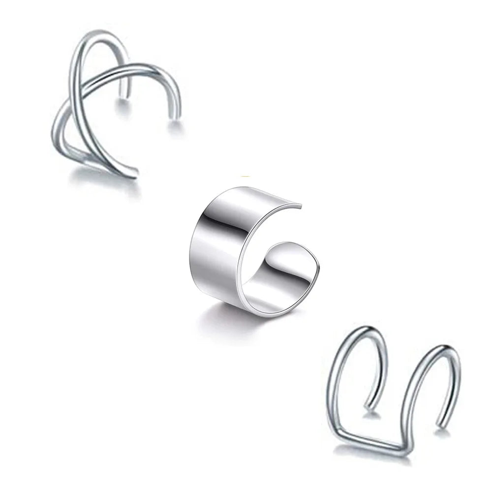Edelstahl-Clip-Ohrringe für Frauen, hochwertig, kreativ, einfach, C, nicht durchdringend, Ohrclip, Manschette, Ohrschnalle, Trend, Schmuck, Geschenk