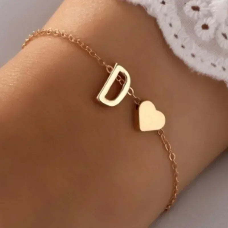 26 englische Anfangsbuchstaben-Armbänder für Liebhaber, Männer und Frauen, 2025, neue einfache DIY-Armbänder mit personalisiertem Namen, Legierung, Schmuck