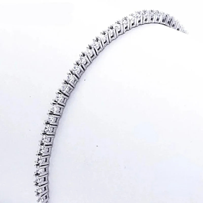 Sterling 925 Silber Schmuck 16 cm bis 19 cm Tennisarmband 2 mm Zirkonia Jubiläumsgeschenk Echtes Sterling Silber Armband