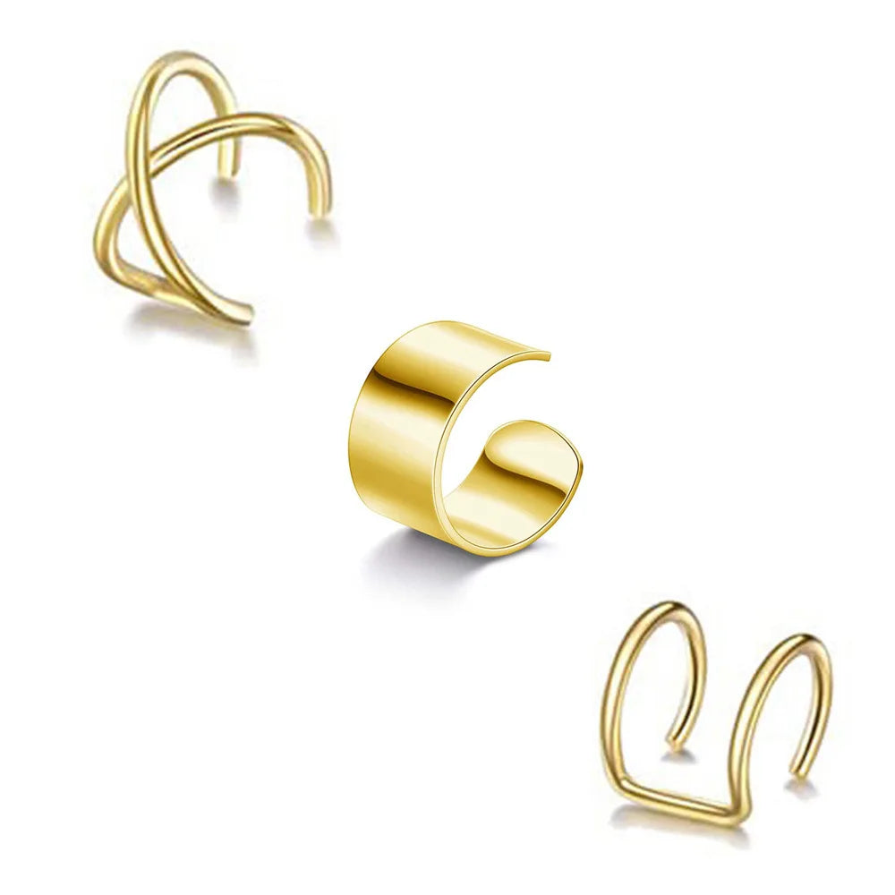 Edelstahl-Clip-Ohrringe für Frauen, hochwertig, kreativ, einfach, C, nicht durchdringend, Ohrclip, Manschette, Ohrschnalle, Trend, Schmuck, Geschenk