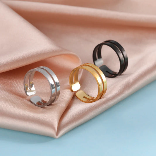 Unift Edelstahl Einfache Geometrische Ring Männer Frauen Einstellbare Finger Ringe Trendy Paar Minimalistischen Schmuck Zubehör Geschenk
