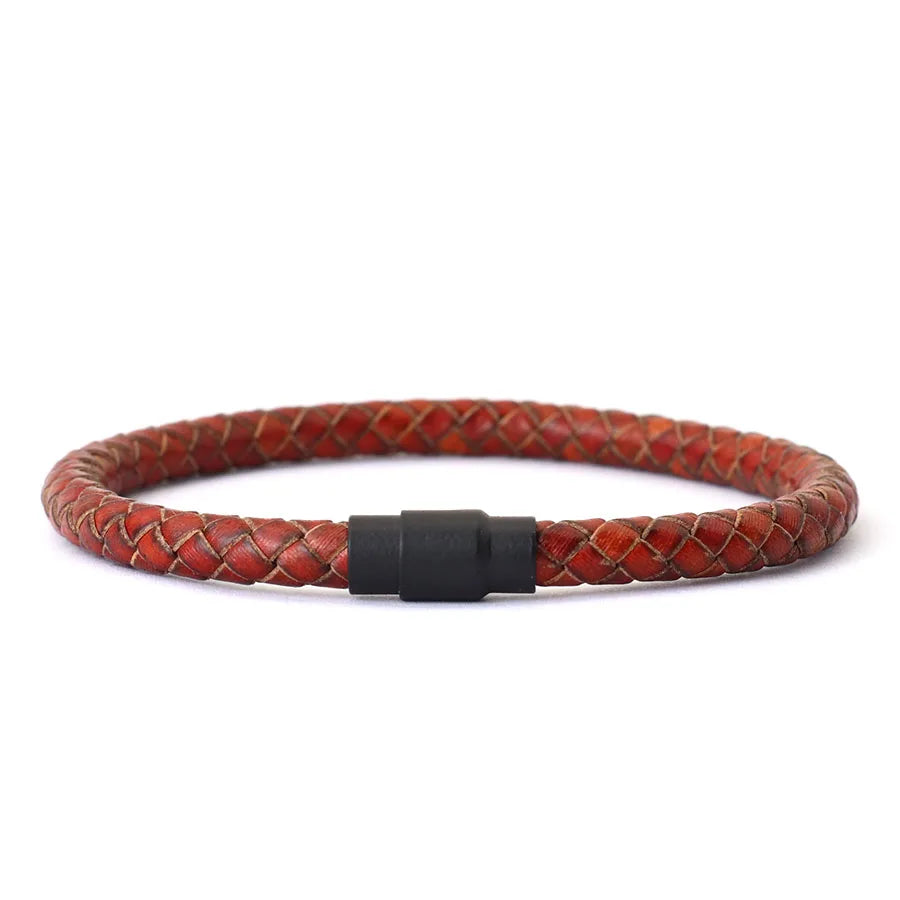 Noter Herren Leder Armband Armreif schwarz Magnets chnalle passend zu stapelbaren Braslet Freizeit zubehör Pulsera Hombre Schmuck