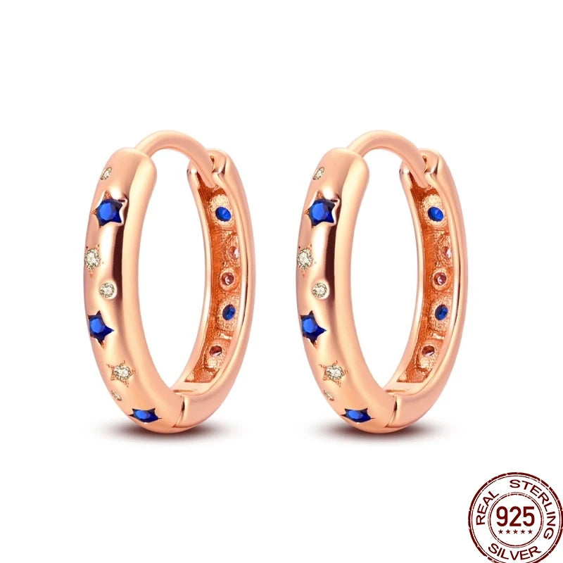 Ohrnadel aus 925er-Sterlingsilber, minimalistisch, gedreht, rund, Gold, Creolen, modisch, Zirkon, Ohrschnalle, Hochzeit, Damenschmuck, Geschenk