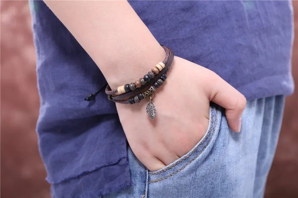 Leder Armbänder für Frauen Männer Schmuck Handgemachte Flügel Charme pulseira masculina pulseira feminina bileklik armband männer femme neue
