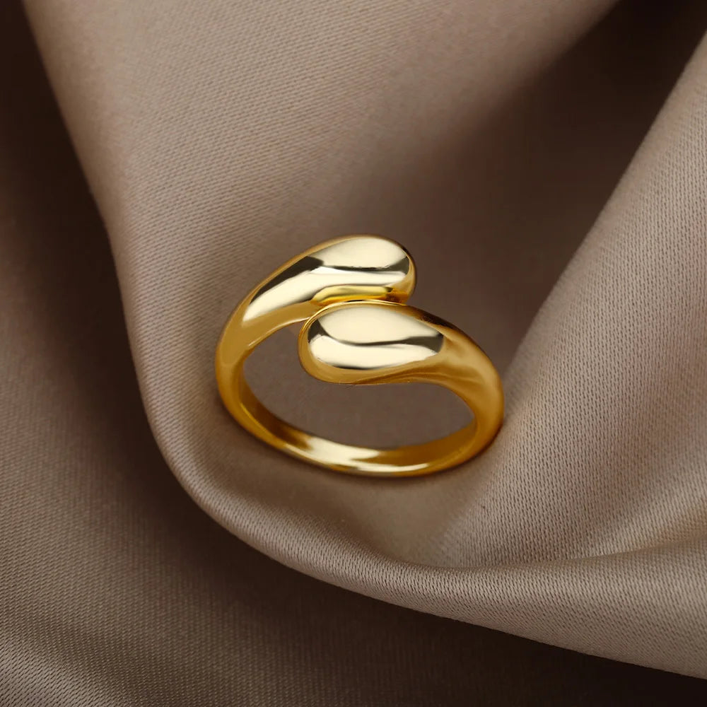 Edelstahlringe für Frauen 2024, Trend, neu in Goldfarbe, Ring für Damen, Hochzeitspaar, Schmuck, kostenloser Versand, Artikel anillos mujer