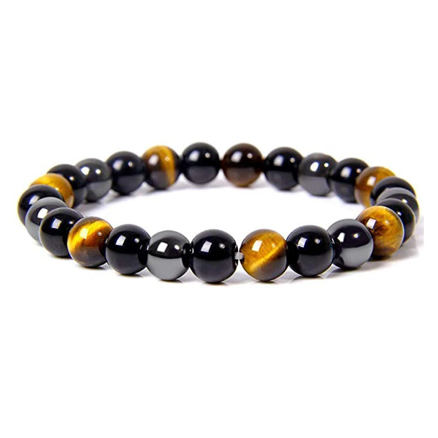 Natürliche schwarze Obsidian Hämatit Tigerauge Perlen Armbänder Männer für magnetische Gesundheitsschutz Frauen Soul Schmuck Pulsera Hombre