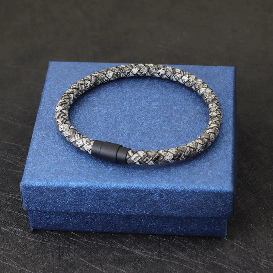 Noter Herren Leder Armband Armreif schwarz Magnets chnalle passend zu stapelbaren Braslet Freizeit zubehör Pulsera Hombre Schmuck