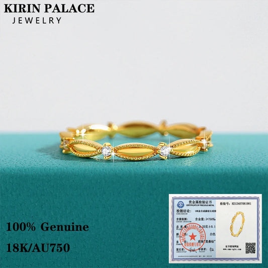 Volle Moissan ite 18 Karat Gold Ringe au750 für Frauen Hochzeitstag klassisches Verlobung geschenk mit Zertifikat