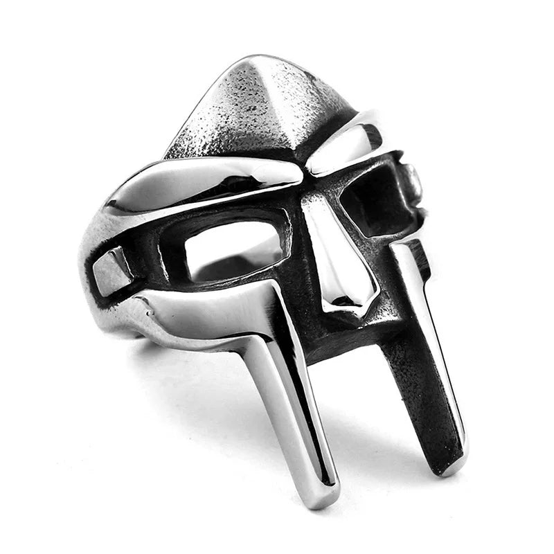Vintage Klassische Goth Hip Hop Mf Doom Maske Ringe Für Männer Jungen Punk Ägyptischen Pharao Edelstahl Ring Mode Schmuck Geschenke