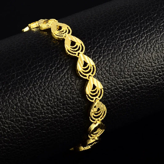 Modisches vergoldetes Armband, Wassertropfen-Armband, geeignet für Frauen, Hochzeit, Schmuck, Geschenk