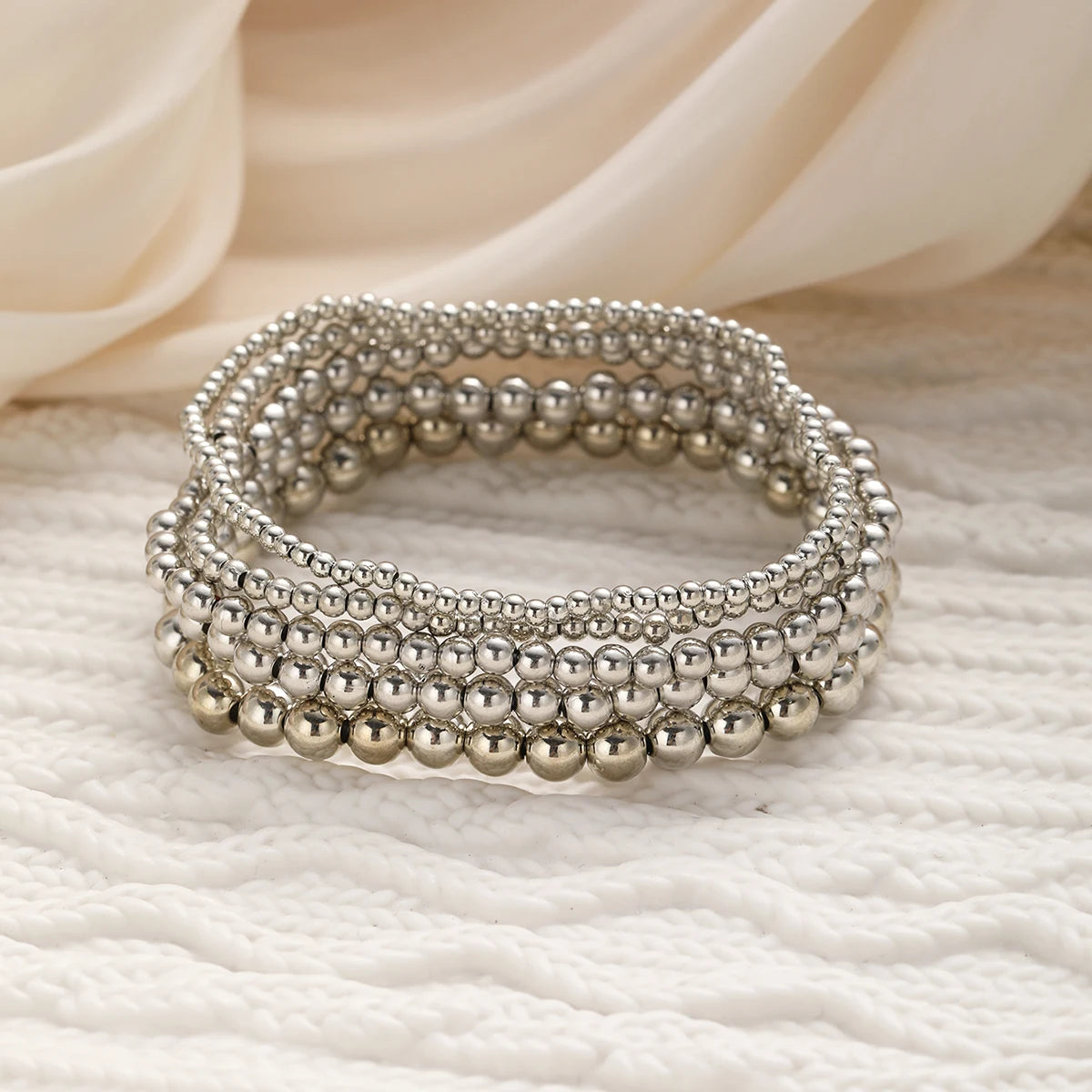 5 teile/satz Vintage Perlen Armbänder für Frauen Männer Einfache Punk Gold Splitter Farbe Handgemachte Ball Armband Party Mode Schmuck Geschenke