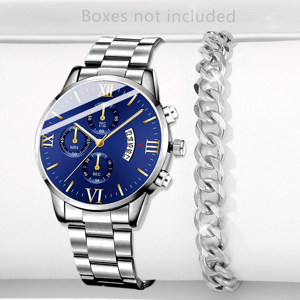 Mode Männer Edelstahl Uhr Luxus Kalender Quarz Armbanduhr Herren Business Uhren für Mann Uhr Montre Homme