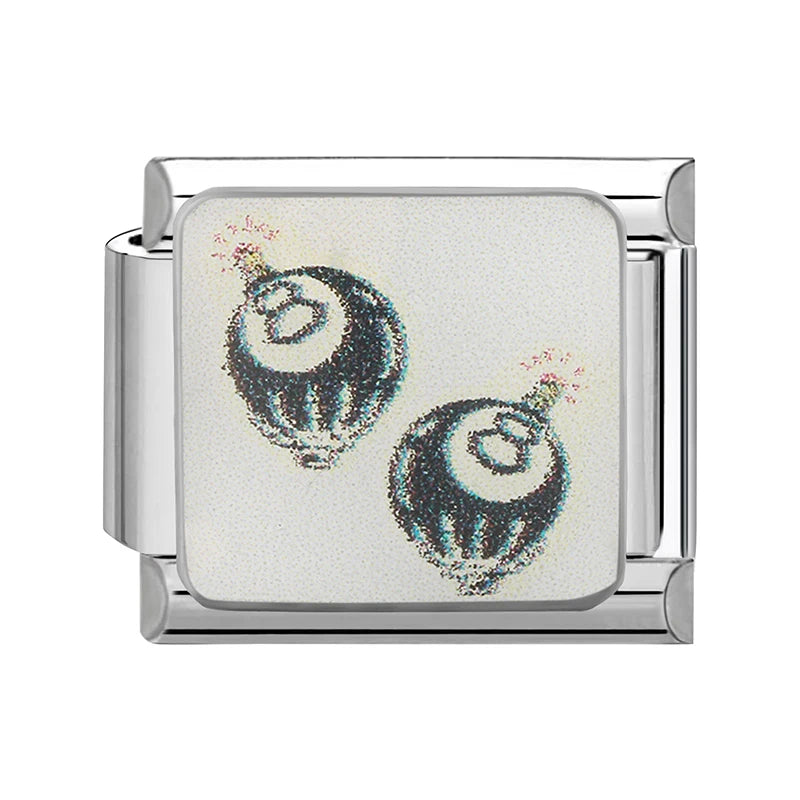 Schwarz Nr. 8 Kugelbombe Schleife Kirsche Planet Feuer DIY italienischer Charm Link Fit 9mm Edelstahl Armband Männer Frauen Mode Geschenke