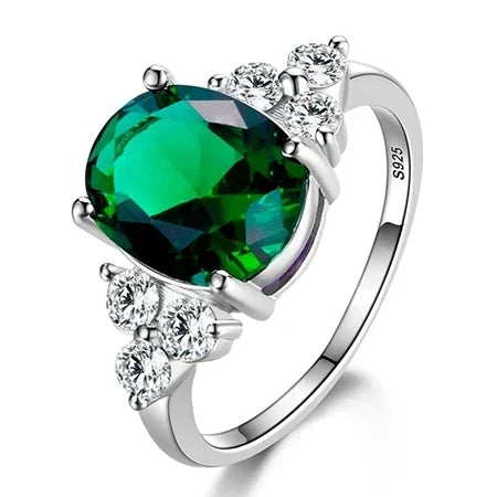 Zirkonringe aus 925er-Sterlingsilber mit weißem, rosa, hellblauem Champagner-Zirkon, ovalem Stein, Modeschmuck, Partygeschenke für Frauen