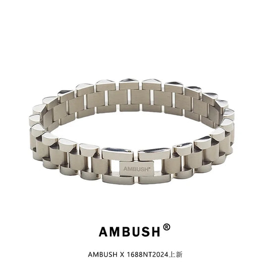 Ambush Titan Stahl Einfaches Armband Armband Für Männer Frauen Japanische Nische Marke Design Unisex Stil Metall Armband