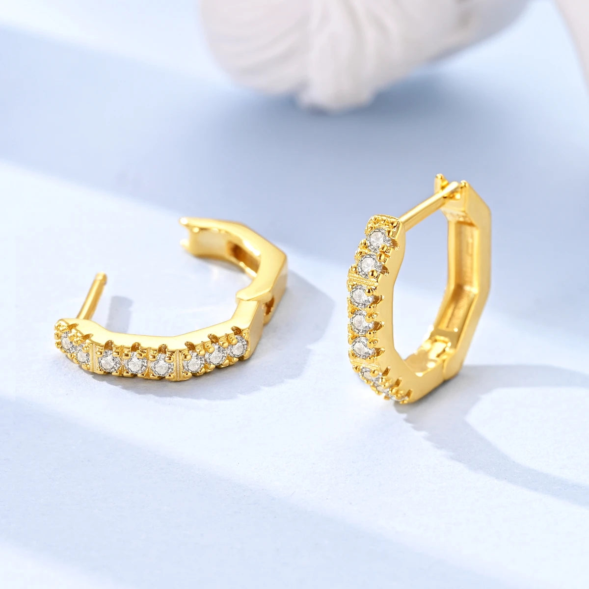 Ohrringe Original 925er Sterlingsilber Ohrstecker Tropfen Creolen Roségold für Frauen Mädchen Party Hochzeit Geburtstag Schmuck Geschenk