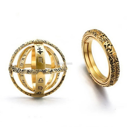 Mode Kreative Komplexe Rotierenden Cosmic Finger Ring Schmuck Open Merge Ring Entfaltet In Astronomische Kugel Männlich Weiblich Ringe
