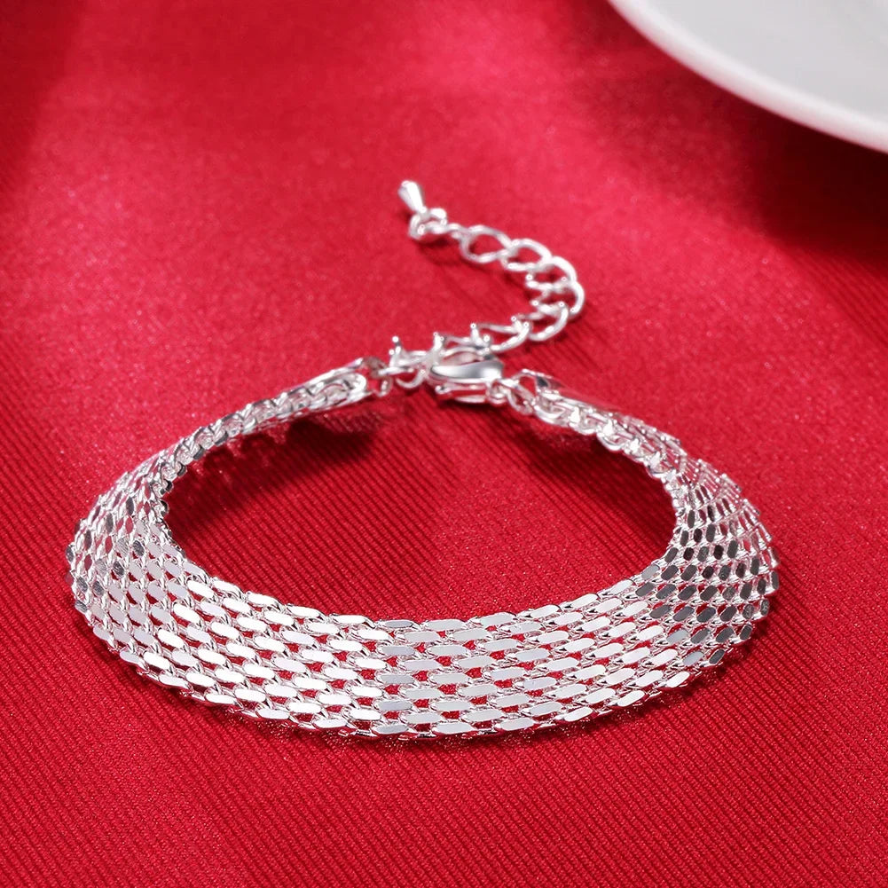 Heiße neue Armbänder aus 925er Sterlingsilber für Frauen, exquisite Mode, Webkette, Hochzeit, Party, Weihnachtsgeschenke, Schmuck