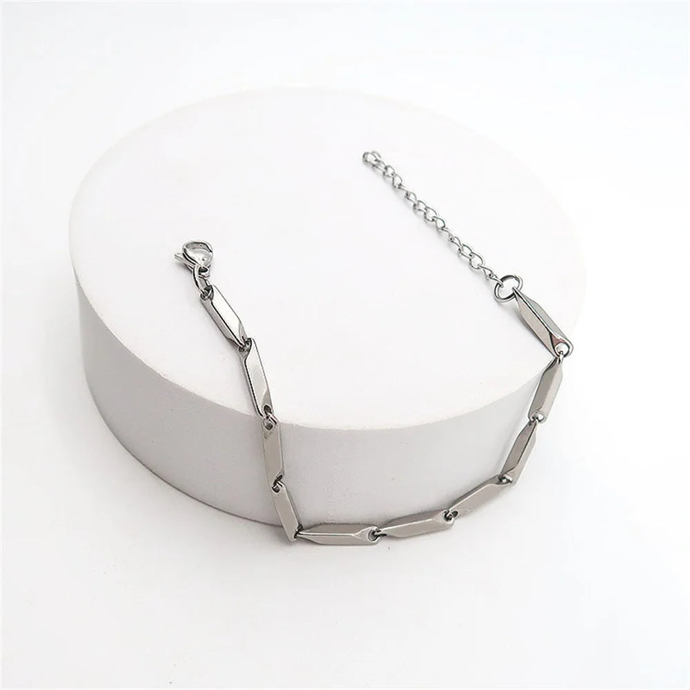 3mm Einfache Edelstahl Melone Samen Kette Armband Mode Titan Stahl Männer Armband Frauen Trend Schmuck Zubehör