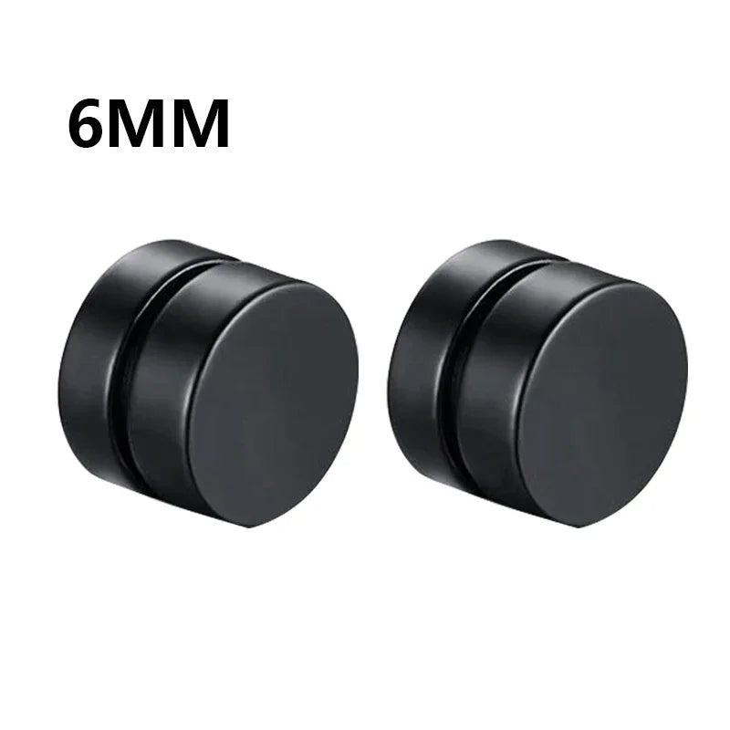6-teiliges Set, Kristall, starke magnetische Ohrstecker-Clip-Ohrringe für Männer und Frauen, Punk, runde Zirkon-Magnet-Ohrringe, nicht durchdringender Schmuck