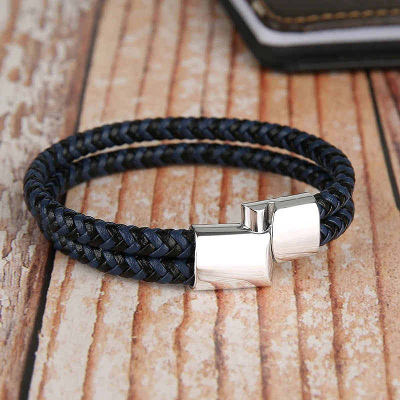 2025 NEUE Echtes Leder Armbänder & Armreifen für Männer Frauen Doppel Schicht Leder Seil Armband Handgemachten Schmuck Homme Pulseras
