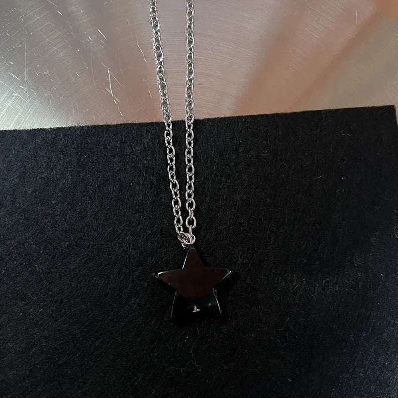 Punk Rock Schwarz Herz Kreuz Anhänger Kette Halskette Für Männer Frauen Coole Hip Hop Straße Vintage 90er Jahre Y2K Grunge Goth Zubehör