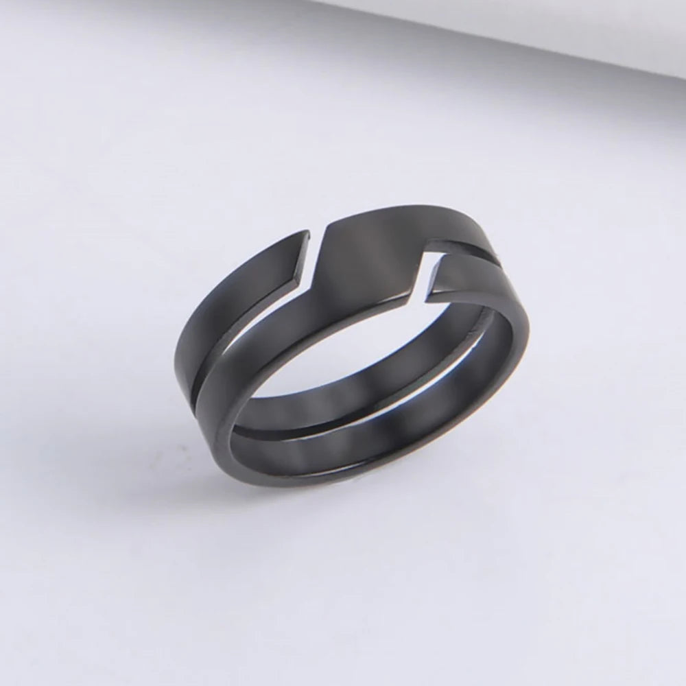 Skyrim Minimalistischer Ring für Männer und Frauen, Edelstahl-Fingerringe, modischer Paarschmuck, Ehering, Geschenk im Großhandel