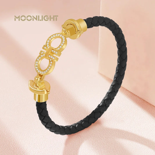 Luxuriöses, klassisches Design, rundes Armband für Damen, echtes geflochtenes Lederarmband, Damenschmuck, Geschenk, Modeaccessoires, 9 Farben
