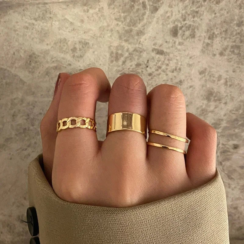 Boho Gold Farbe Herz Ringe Set Für Frauen Vintage Geometrische Kreuz Perle Schmetterling Finger Ringe Weibliche Trendy Schmuck Geschenk