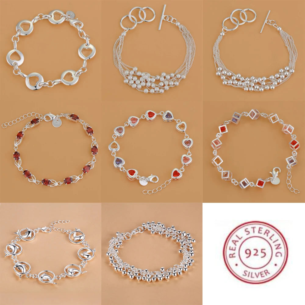 Neues Armband aus 925er-Sterlingsilber, hochwertige romantische Kette für Damen, modisch, Verlobungsfeier, Hochzeit, Schmuck, Geschenk