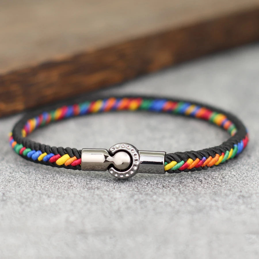 Neue Klasse A Ethnische Seil Armband Für Männer Frauen Magnet Schnalle Handgemachte Weaven Armreif Freizeit Pulseira Zubehör Hombre Hombre