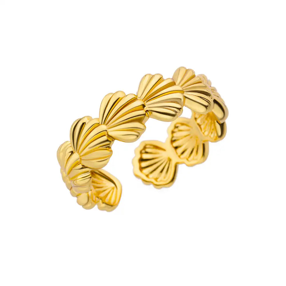 Minimalistische Textur Edelstahl Geometrische Ringe für Frauen Gold Farbe Öffnung Paar Ring Ästhetische Hochzeit Weihnachten Schmuck