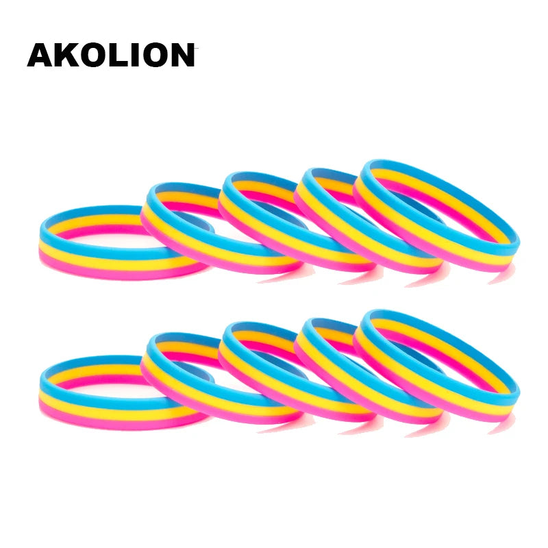 Gay Pride Pansexual Silikonkautschuk-Armbänder Sport-Armband Armreif SLP-0005