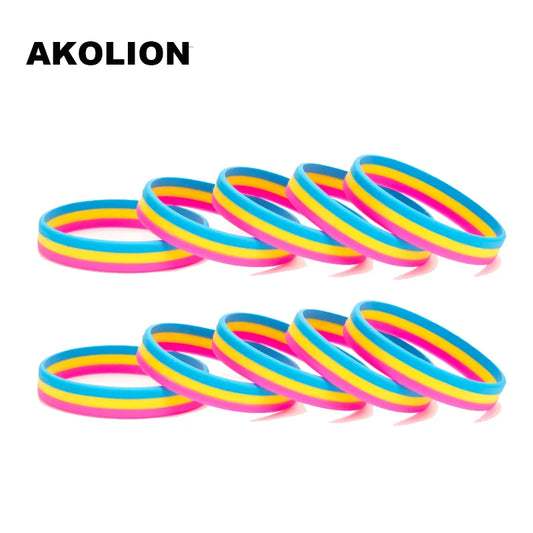 Gay Pride Pansexual Silikonkautschuk-Armbänder Sport-Armband Armreif SLP-0005