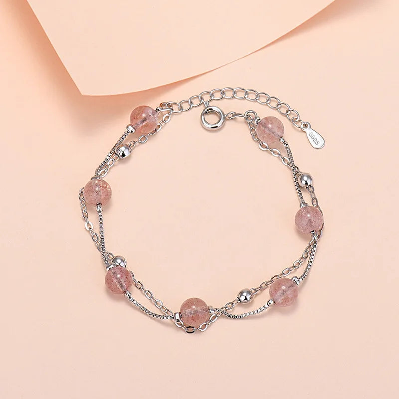 Charm-Armband aus 925er-Sterlingsilber mit Glücksperlen für Damen, Kette, runde Armreifen, modischer Luxus-Qualitätsschmuck, Weihnachtsaccessoires