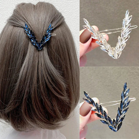 Luxus Glänzende Kristall Haar Clip Für Frauen Koreanische V Form Schnalle Haarnadeln Mädchen Haar Zubehör Headwear Mode Ornamente Geschenk