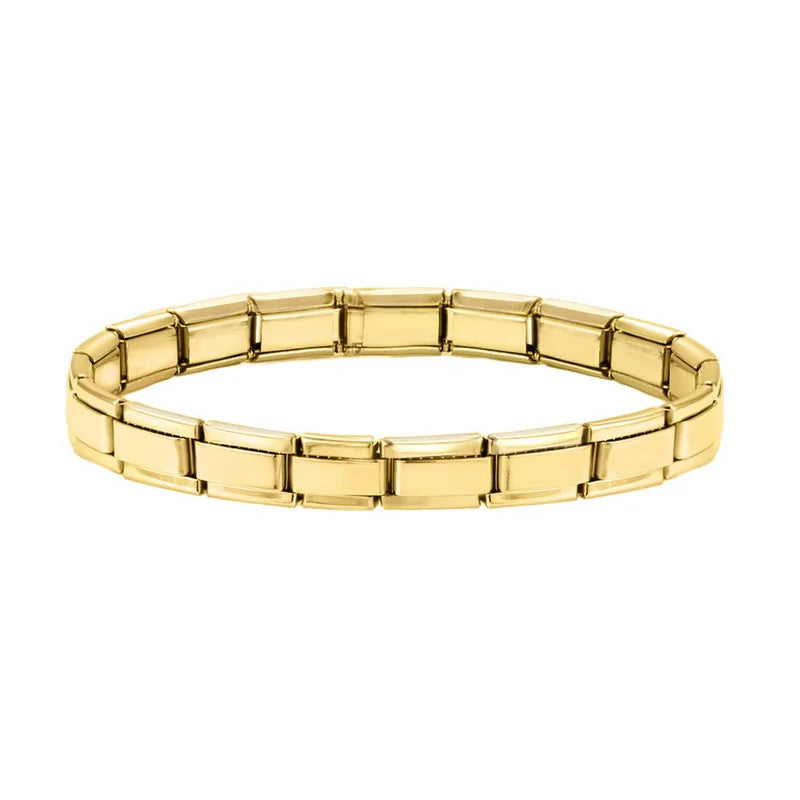 Neue frauen männer Schmuck DIY 9MM Breite Italienische Elastische Charme Armband Einfarbig Edelstahl Mode Armreif