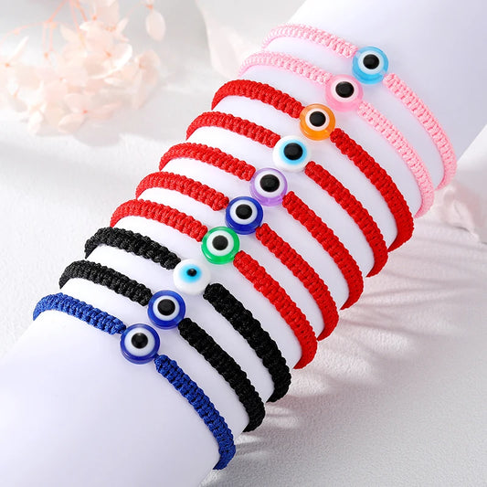 Türkische blaue böse Blick Perle Glück Seil Armbänder Frauen Männer Paare Vintage handgemachte geflochtene Auge Hand Kette Handgelenk Hochzeit Schmuck