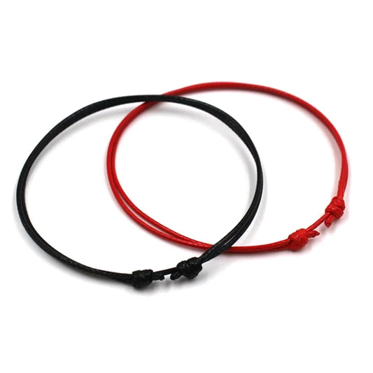 Seil Fußkettchen schwarz rot Farbe verstellbares Armband klassische Männer Frauen Sommer Barfuß Sandalen Fußkettchen Schmuck