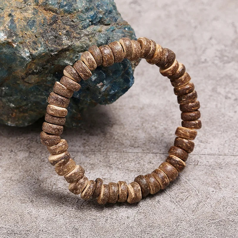 Mohamed Nadus Holzperlen Armband Böhmen Minimalistisches Armband Buddhismus Tibetischer Vintage-Schmuck Yoga Meditation Männer Frauen Bijoux Ferdт