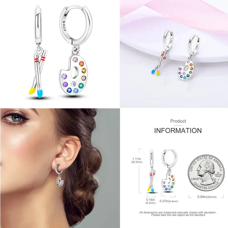 2024 Hotsale Ohrringe aus 925er-Sterlingsilber, Creolen mit Pavé-CZ-U-Form, Zirkon für Frauen, funkelnd, mit Größe, Modellanzeige
