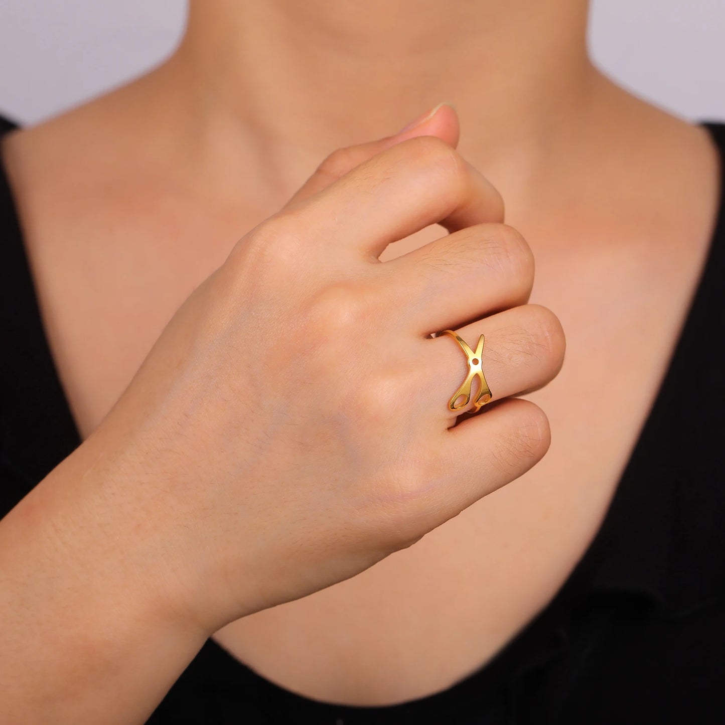 Unift Frisur Schere Ringe Edelstahl Ring Schmuck Friseure Friseur Abschluss zubehör Frauen Männer trendy