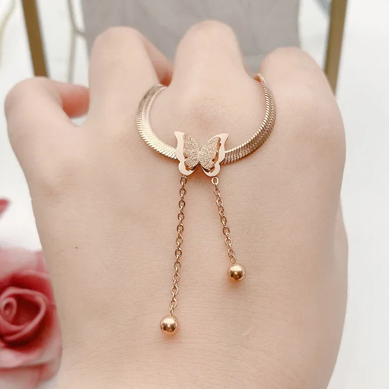 Edelstahl Schmetterling Creolen Für Frauen Schmuck Geschenk Weibliche Lange Quaste Matt Matte Tropfen Ohrringe Koreanische Gesendet Kostenlos